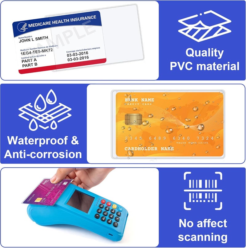 Ramota 10 PCS Social Security Card Protector Sleeves,31 Mil Soft Clean Waterproof SSN/New Medicare/Credit Card Holder, Soft ID/Debit/Credit Card Covers - Image 5